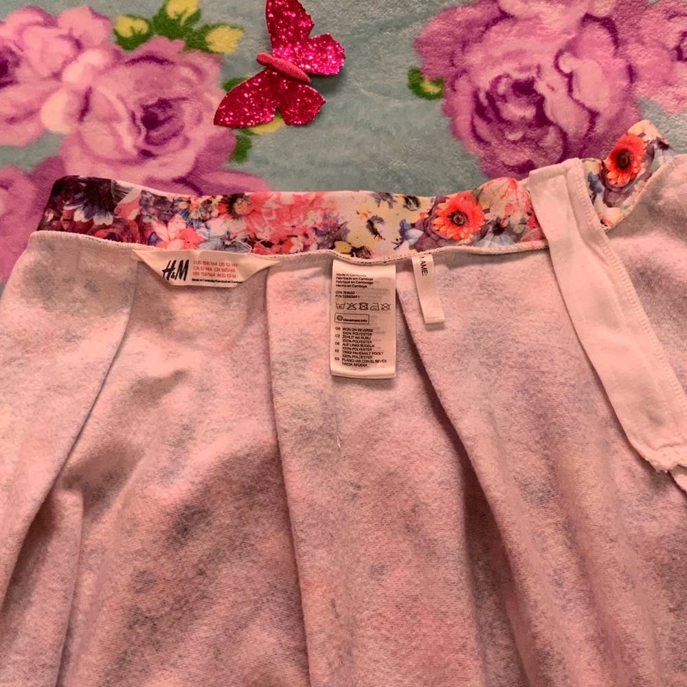 H&M Rainbow Floral High Waisted Skater Skirt Small - Picture 5 of 9